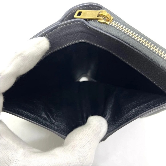 Saint Laurent Black Leather Wallet with Gold Accents - Picture 8 of 11